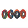 Teak Tuning Apex 61D Urethane Fingerboard Wheels - Mini Shorty Shape, 6.6mm Diameter - ABEC-9 Stealth Bearings - Made in The USA - Tie Dye Swirl Colorway view 3