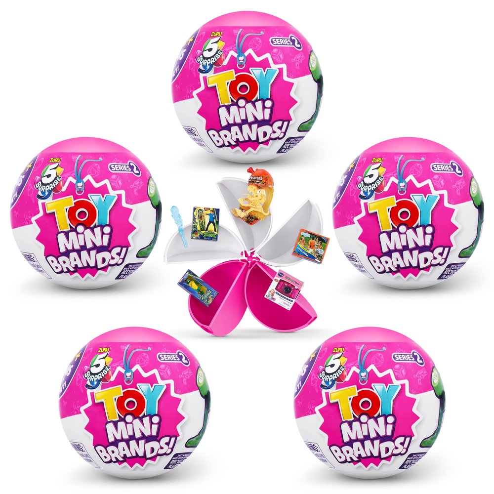 5 Surprise 77241-B Toy Mini Brands Series 2 Wave 2 (5 Pack) Mystery Collectible Capsule for Ages 3+