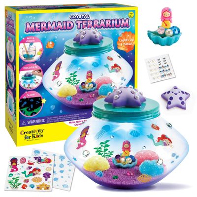 Creativity for Kids Crystal Mermaid Terrarium Kit - STEM Projects for Kids, Arts and Crafts for Girls and Boys (Ages 6+)