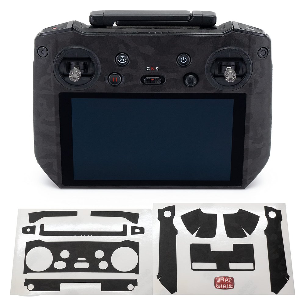 WRAPGRADE Skin Stickers for DJI RC PRO (Black Bumpy CAMO)
