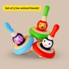 Shumee Handmade Wooden Animal Spin Tops (Lion,Monkey & Penguin) - 3Pcs | Colorful | 100% Child Safe | Gyroscope Fidget Spinner | Novelty Spinning Tops | Sensory Toys | Birthday Party Favors view 3