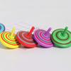 oAtm0eBcl 4Pcs Wooden Classic Colorful Spinning Tops Developmental Kids Stress Relieve Random Color 4pcs view 3