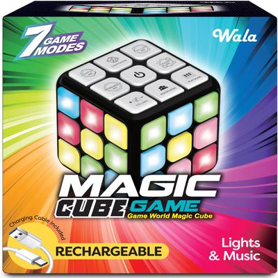 WALA Rechargeable Kids Activity Cube - 7 Fun Games - Electronic Toys for Kids - Memory & Brain Training - Gift for Ages 8-13