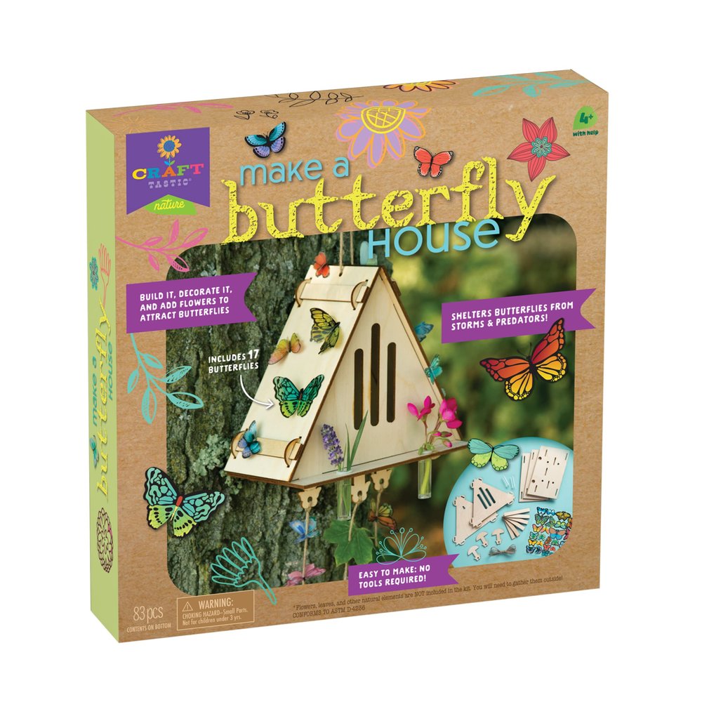 Craft-Tastic Make A Butterfly House DIY Nature Craft No Tools Needed Decorate Your House with Flowers Ages 4+ with Help