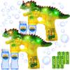 Dinosaur Bubble Guns: Set of 2 Bubble Toys | Battery Operated Bubble Maker Toy for Toddlers and Kids | 6 Batteries and 4 Refill Bottles Included view 1
