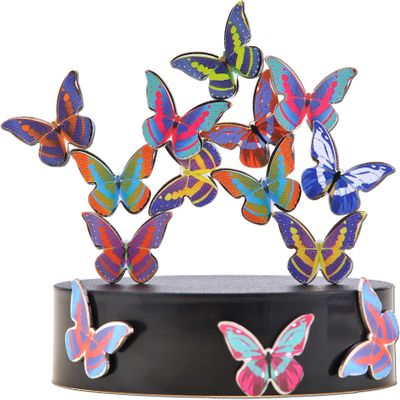 PowerTRC Toy Magnetic Desktop Sculpture (Butterflies) | Mini Magnetic Art Decoration for Desktop | Fun Stress Relief Office Gift