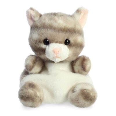 Aurora Adorable Palm Pals Silver Kitty Stuffed Animal - Fun Collectible Plush for Kids and Adult Collectors - Perfect for Decorating Rooms and Birthday Gifts - Gray 4 Inches