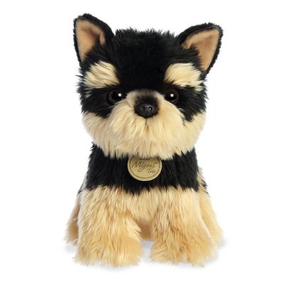 Aurora Adorable Miyoni Tots Yorkie Pup Stuffed Animal - Lifelike Details Make a Cherished Companion - Perfect for Decorating Bedrooms or Classrooms - Brown 8 Inches