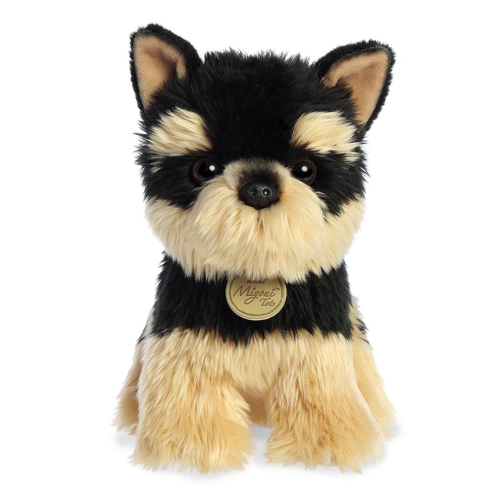 Aurora Adorable Miyoni Tots Yorkie Pup Stuffed Animal - Lifelike Details Make a Cherished Companion - Perfect for Decorating Bedrooms or Classrooms - Brown 8 Inches