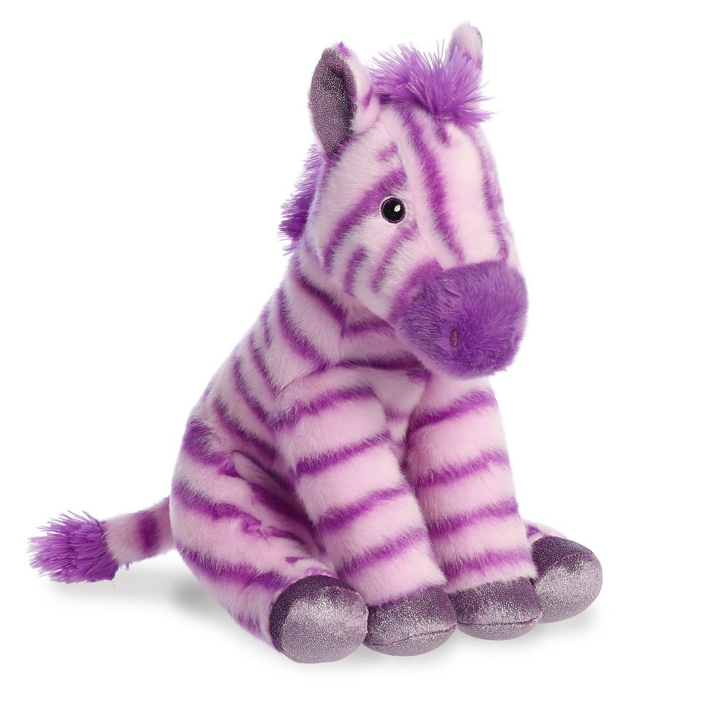 Aurora Adventurous Destination Nation Zebra Stuffed Animal - Global Exploration - Learning Fun - Purple 10 Inches