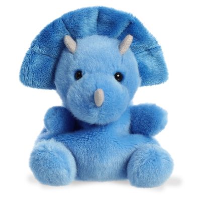 Aurora Adorable Palm Pals Tank Triceratops Stuffed Animal - Fun Collectible Plush for Kids and Adult Collectors - Perfect for Decorating Rooms and Birthday Gifts - Blue 4 Inches