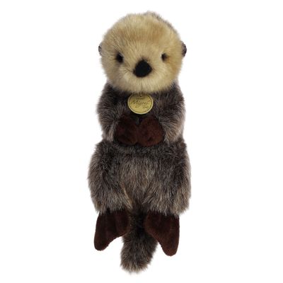 Aurora Adorable Miyoni Tots Baby Sea Otter Stuffed Animal - Lifelike Details Make a Cherished Companion - Perfect for Decorating Bedrooms or Classrooms - Brown 11 Inches