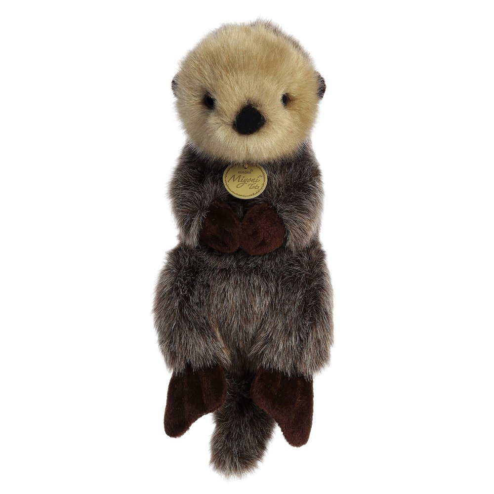 Aurora Adorable Miyoni Tots Baby Sea Otter Stuffed Animal - Lifelike Details Make a Cherished Companion - Perfect for Decorating Bedrooms or Classrooms - Brown 11 Inches