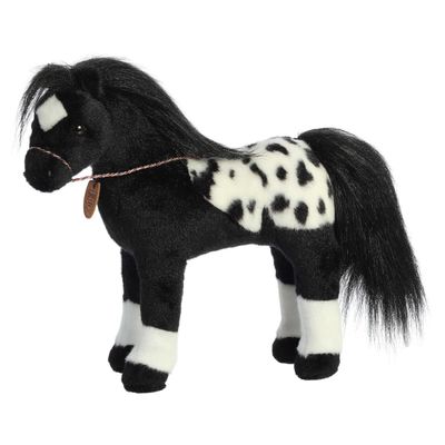 Aurora Exquisite Breyer Showstoppers Black Appaloosa Stuffed Animal - Realistic Detailing for Imaginative Play - Perfect for Kids, Adults, and Any Horse Lovers - Black 11 Inches