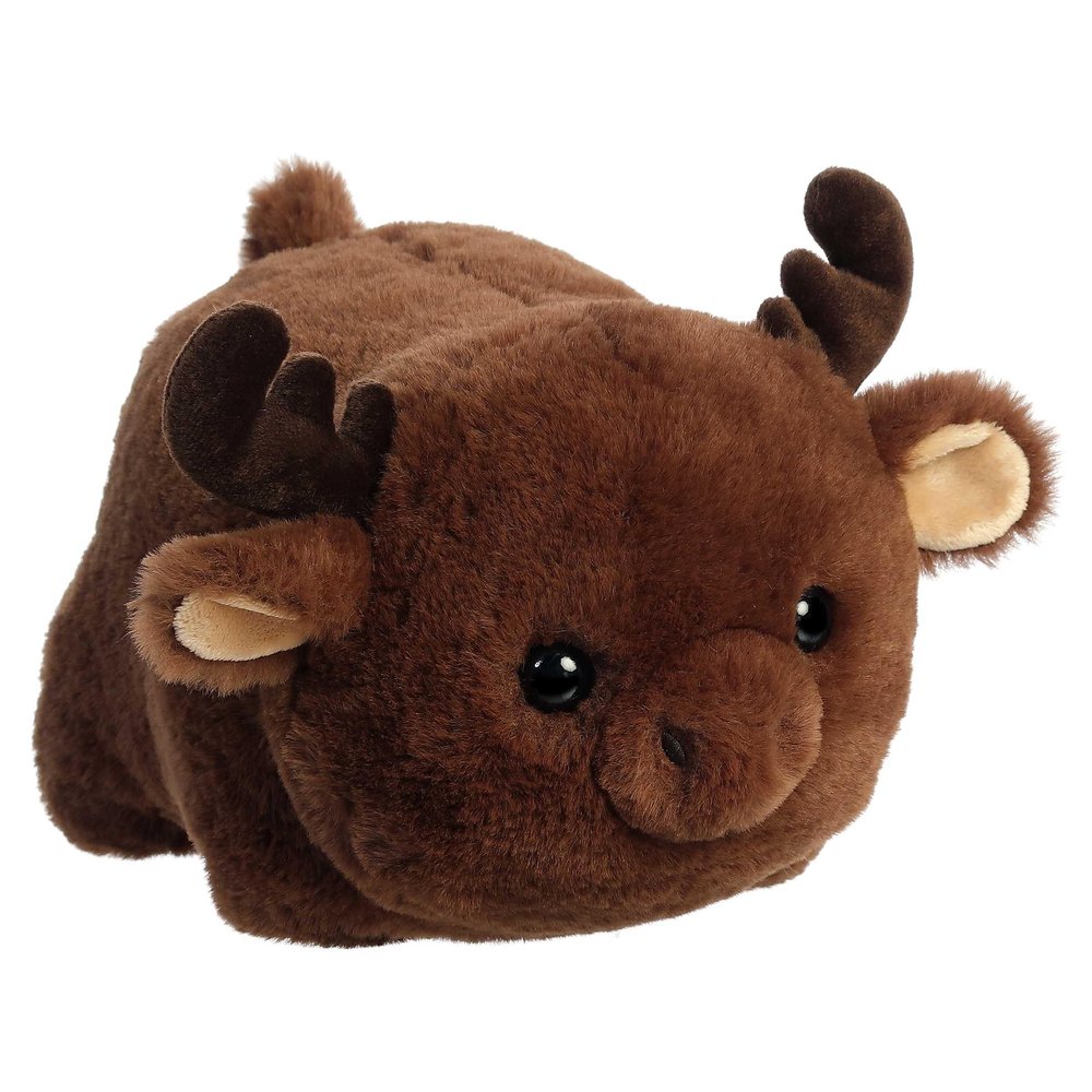 Aurora Adorable Spudsters Morty Moose Stuffed Animal - Round Shape Makes for Comforting Cuddles - Perfect for Kids All Ages and Animal Loving Adults - Brown 10 Inches