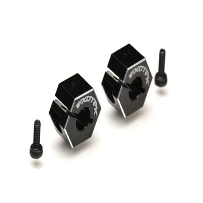 Exotek TLR 22 Drag Racing Wide Clamping Rear Hex (Black) (2) (8mm)