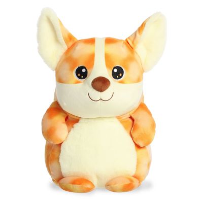 Aurora Adorable Squishiverse Squishy Jellybeans Corgi Stuffed Animal - Imaginative Play - Huggable Comfort - Orange 10 Inches