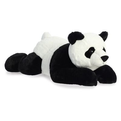 Aurora Snuggly Super Flopsie Panda Stuffed Animal - Large Size for Giant Cuddles - Perfect for Decorating Rooms and Birthday Gifts - Black 28 Inches