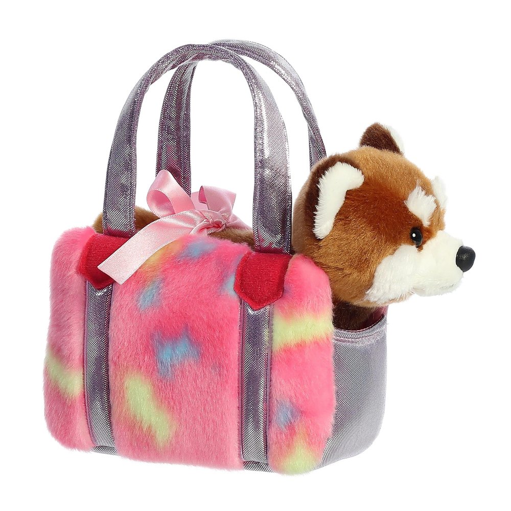 Aurora Fashionable Fancy Pals Jellyroll Red Panda Stuffed Animal - Plush with Stylish Purse for Dress Up Fun - Perfect for Kids 3+ Years, Costumes, and Birthdays - Brown 6 Inches