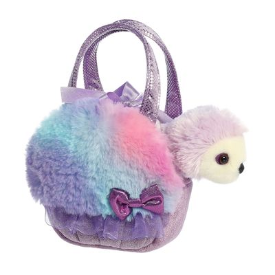 Aurora Fashionable Fancy Pals Sweets Rainbow Purple Stuffed Animal - Plush with Stylish Purse for Dress Up Fun - Perfect for Kids 3+ Years, Costumes, and Birthdays - Purple 5.5 Inches