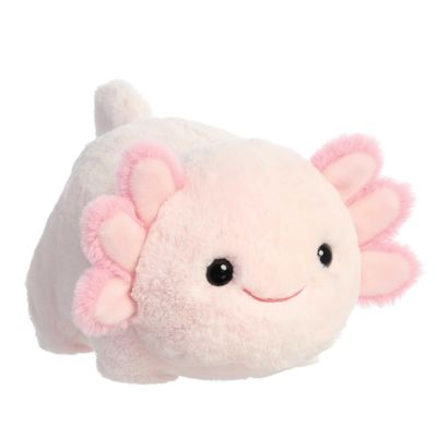Aurora Adorable Spudsters Axel Axolotl Stuffed Animal - Round Shape Makes for Comforting Cuddles - Perfect for Kids All Ages and Animal Loving Adults - Pink 9 Inches