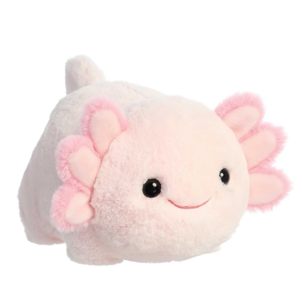 Aurora Adorable Spudsters Axel Axolotl Stuffed Animal - Round Shape Makes for Comforting Cuddles - Perfect for Kids All Ages and Animal Loving Adults - Pink 9 Inches