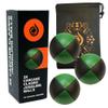 3 x Pro 115g Cascade Classic Black Theme Juggling Balls - Thud Juggling Balls & Bag - Set of 3 Juggling Balls (Green and Black) view 1