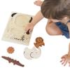 Wee Gallery Wooden Tray Puzzle Safari Animals, Montessori Toy for Toddlers and Preschoolers for Early Learning and Fine Motor Skill Development, Sustainable Educational Puzzle for Kids view 1