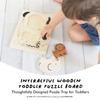 Wee Gallery Wooden Tray Puzzle Safari Animals, Montessori Toy for Toddlers and Preschoolers for Early Learning and Fine Motor Skill Development, Sustainable Educational Puzzle for Kids view 2