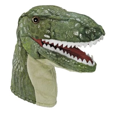 Wishpets Dinosaur Head Puppet Toy, T-Rex Hand Puppet Plush, 10"