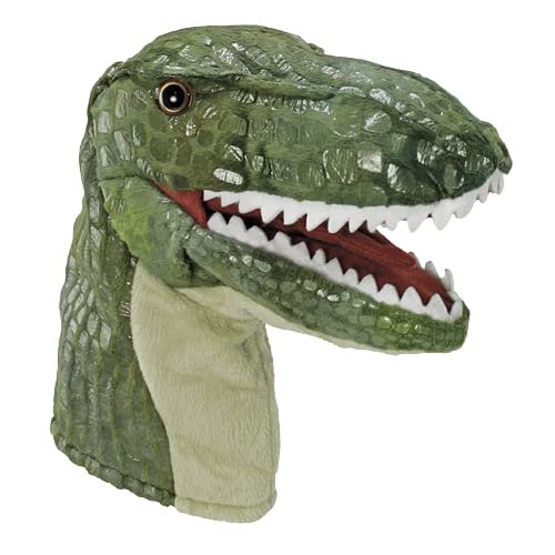 Wishpets Dinosaur Head Puppet Toy, T-Rex Hand Puppet Plush, 10"
