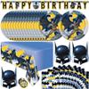 Unique Batman Birthday Party Supplies | Batman Party Decorations | With Banner, Table Cover, Masks, Plates, Napkins, Button | For 16 Guests view 1