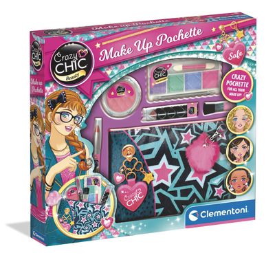 Clementoni 18697 Crazy Chic Pochette-Children Makeup Sets, Make Up for Girls Age 6, Multicolour