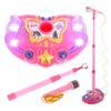 Kidplokio Music Karaoke Machine for Kids Microphone Lights Sounds MP3 Player, Pink, Girls Ages 3+ view 1