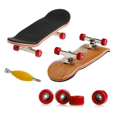 Lottoyday 1 Pack Professional Mini Maple Wooden Fingerboards, Finger Skateboard Toy Set for Kids (Red)