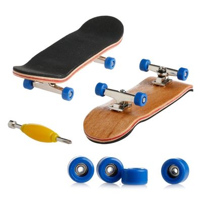 Lottoyday 1 Pack Professional Mini Maple Wooden Fingerboards, Finger Skateboard Toy Set for Kids (Deep Bule)