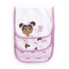 Little Muffincakes Burp Cloths 3 Pack Soft Knitted Jersey, Ballerina Theme (Zhara) Newborn & up, Pink view 1