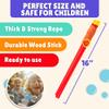Giant Bubble Wand - Bubble Wands, Bubbles for Kids, Big Bubble Wand Huge Rope, 4 Pack Giant Bubble Wands + Bubble Solution Powder  Makes 2 Gallons, Outdoor Summer Fun view 3
