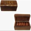 KAM Home Wooden Game Dice Box with Five Dice Square Gifts for Christmas view 1