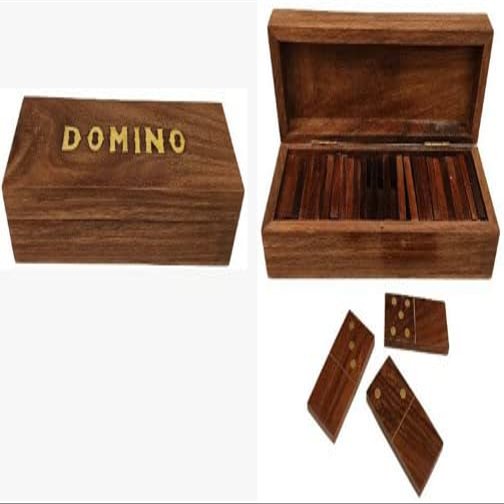 KAM Home Domino DICE Wooden Game Dice Box with Five Dice Square Gifts Christmas