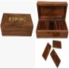 KAM Home Domino DICE Wooden Game Dice Box with Five Dice Square Gifts Christmas view 1