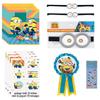 Unique Despicable Me Birthday Party Supplies Favor Bundle Pack includes 8 Loot Bags, 8 Party Paper Goggles, 24Tattoos, 1 Award Ribbon, 1 Dinosaur Sticker Sheet view 1