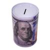 Spark 8.25 Reusable Metal Piggy Bank - $100 Bill Design, Durable Coin Jar with Benjamin Franklin Note view 3