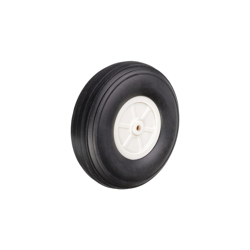 Bettomshin 4.5 inch RC Model Airplane Super Light Sponge Tire Tail Wheel Tire and Wheel Sets for RC Car Airplane PU Sponge Tire with Plastic Hub 1Pcs