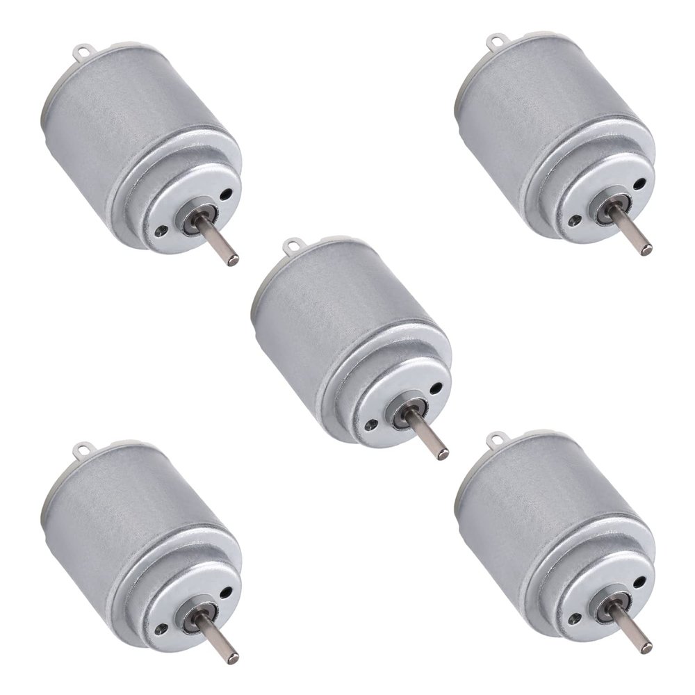 Bettomshin 5Pcs RC Motor, DC Motor Round Shaft 1.5-6V 5000-20000RPM Micro Motor Electric Motor 25 x 21mm Mini Motor for RC Boat Model Airplane Model Toys DIY