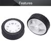 Bettomshin 4Pcs 32mm Dia 2 Inner Hole Dia 8mm Thick Plastic RC Car Wheel White and Black view 3