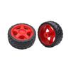 Bettomshin Plastic RC Car Wheel Red and Black 65mm Dia 27mm Thick Rubber RC Car Tires & Wheel 2Pcs view 1