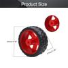 Bettomshin Plastic RC Car Wheel Red and Black 65mm Dia 27mm Thick Rubber RC Car Tires & Wheel 2Pcs view 2