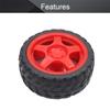 Bettomshin Plastic RC Car Wheel Red and Black 65mm Dia 27mm Thick Rubber RC Car Tires & Wheel 2Pcs view 3