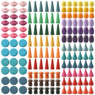 Promise Babe 162 PCS Wooden Loose Parts Toy Rainbow Stacking Toy for Toddlers, Sensory Play Set Colorful Montessori Materials Preschool Learning Building Toys for Boys Girls